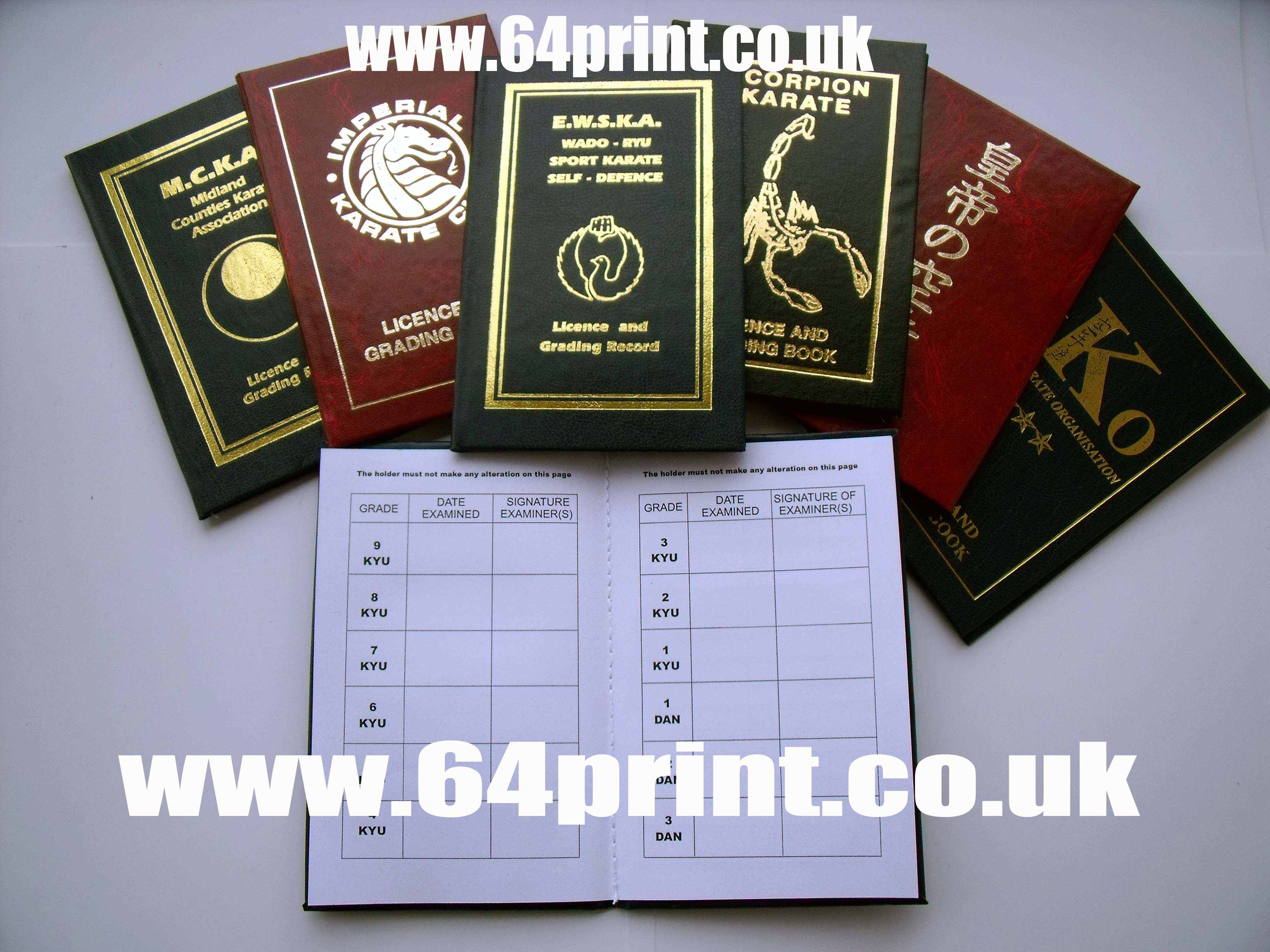 GRADING BOOKS - KARATE - MARTIAL ARTS
